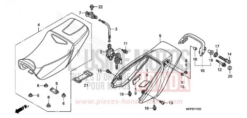 SITZ/WINDLAUF, HINTEN CB1300SA8 de 2008